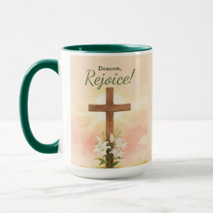 Caneca Diácono Páscoa Alegrai-vos Cruz e Lírios