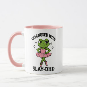 Caneca Diagnosticado Slay-DHD Sapo Bailarina TDAH
