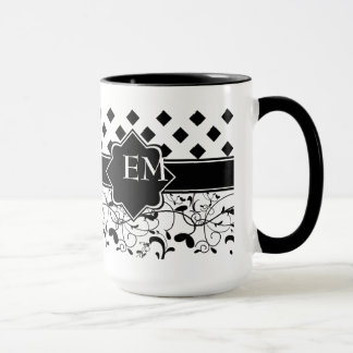 Caneca Diamantes Vitorianos, Preto-Preto