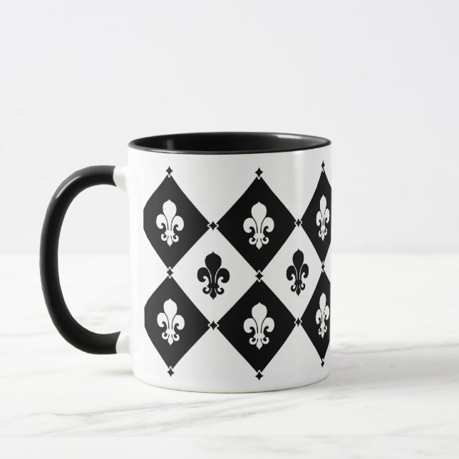 Caneca Diamond Fleur De Lis Pattern (Esquerda)