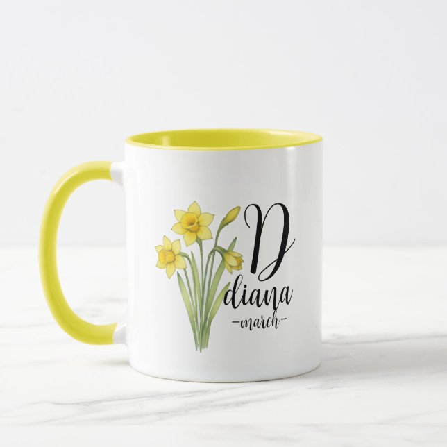 Caneca Diana – Flor de Nascimento de Março Narciso, Flora (Esquerda)