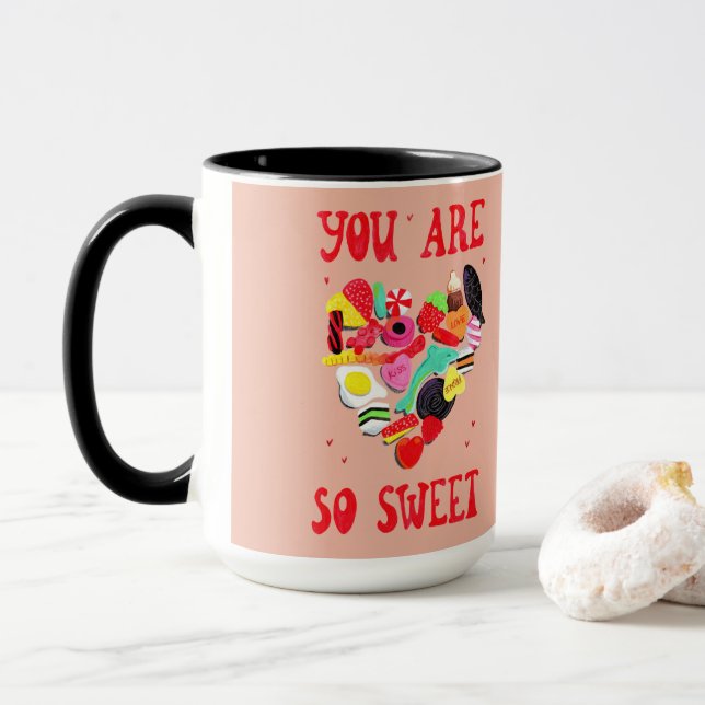 Caneca Dias de os namorados Você É Tão Doce Carinho De Do (Com Donut)