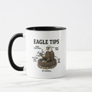 Caneca Dicas engraçadas de águia careca Humor de sobreviv