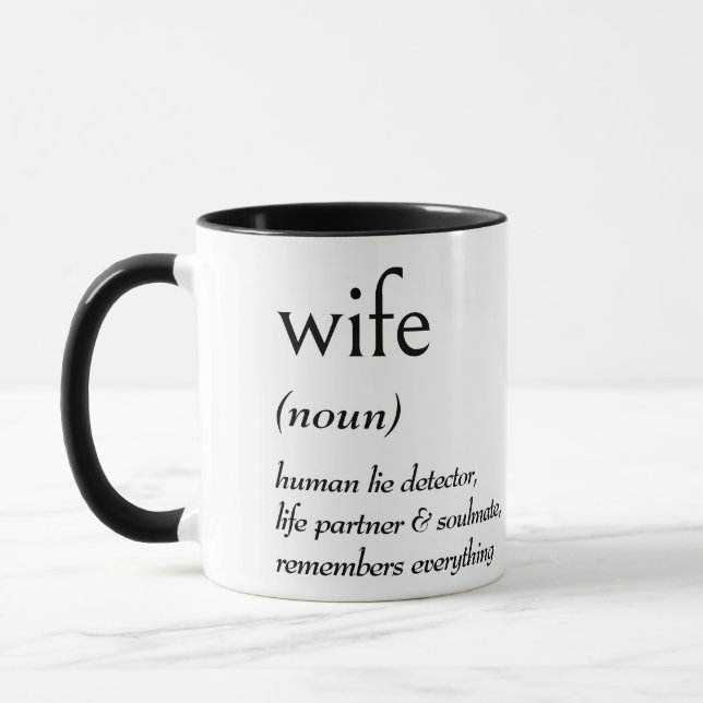 Caneca Dictionary Definition for WIFE (Esquerda)