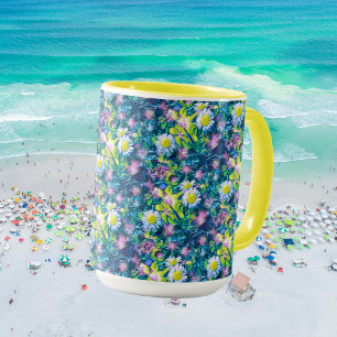 Caneca Digital Nature Floral, Daisy Azuis