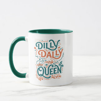 Caneca Dilly Dally Queen - Xícara Estética Retrô