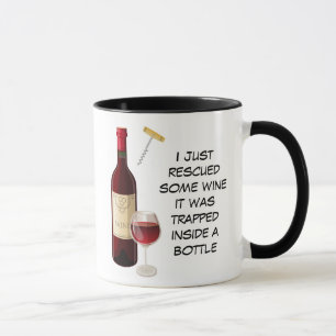 Caneca Diluição da garrafa de vinho e do vidro