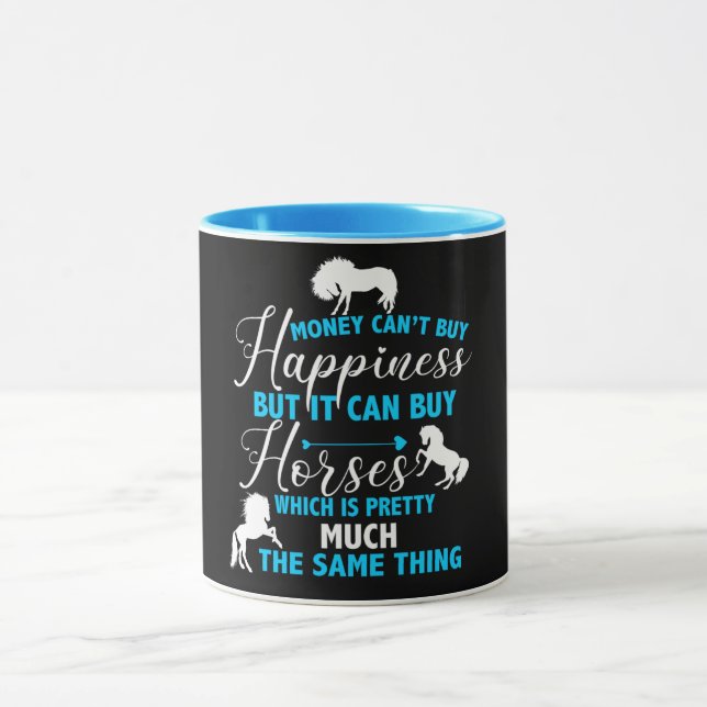 Caneca Dinheiro Pode Comprar Cavalos Azuis   (Centro)