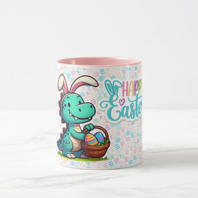 Caneca Dinossauro coelho de Páscoa fofo (Centro)