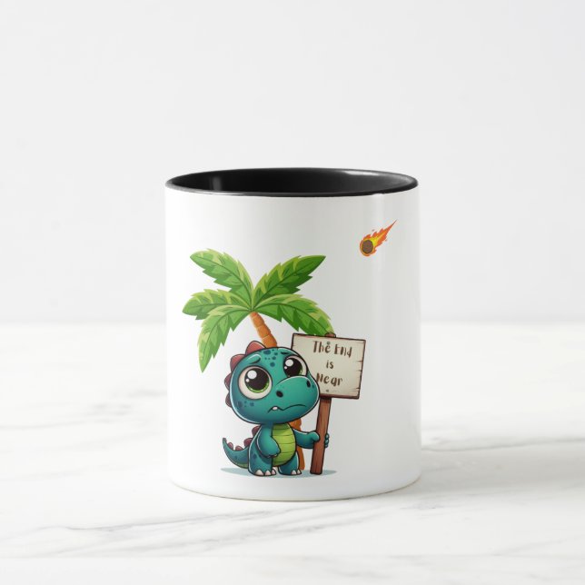 Caneca dinossauro fofo, engraçado (Centro)