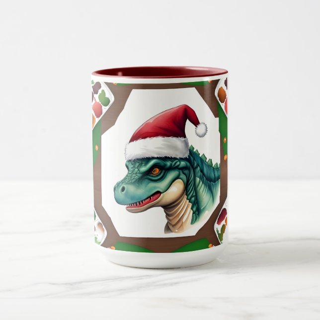 Caneca Dinossauro papai noel (Centro)