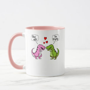 Caneca Dinossauro T-Rex Me Abraçando Piada Engraçado