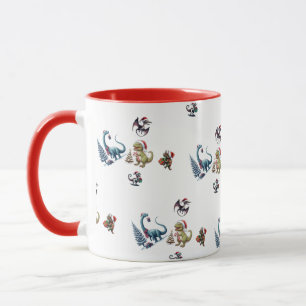 Caneca Dinossauros de Natal bonitos