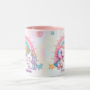 Caneca Dinossauros do Unicórnio, cor-de-rosa, Festa de an