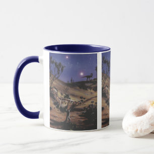 Caneca Dinossauros Vintage, Dilophossauro numa Noite Estr