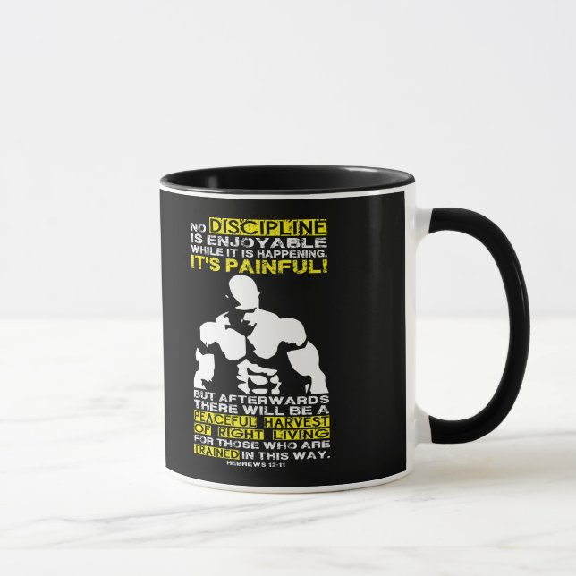 Caneca DISCIPLINE - Motivação de Workout de Construção de (Direita)