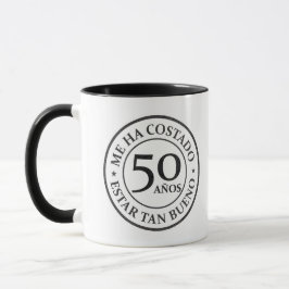 Caneca Diseño divertido para hombres que cumplen 50 años.
