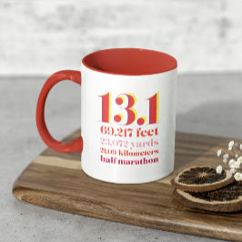 Caneca Distância de meia-maratona personalizada 13.1