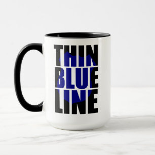 Caneca Distintivo de Apoio à Polícia Thin Blue Line