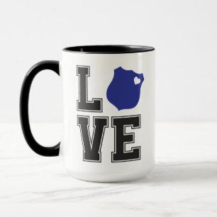 Caneca Distintivo de Coração de Amor Apoio à Polícia