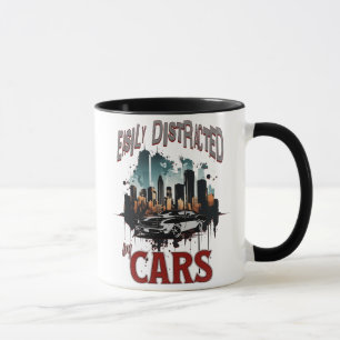 Caneca Distraído facilmente pelo carro da rua Cars Raceca
