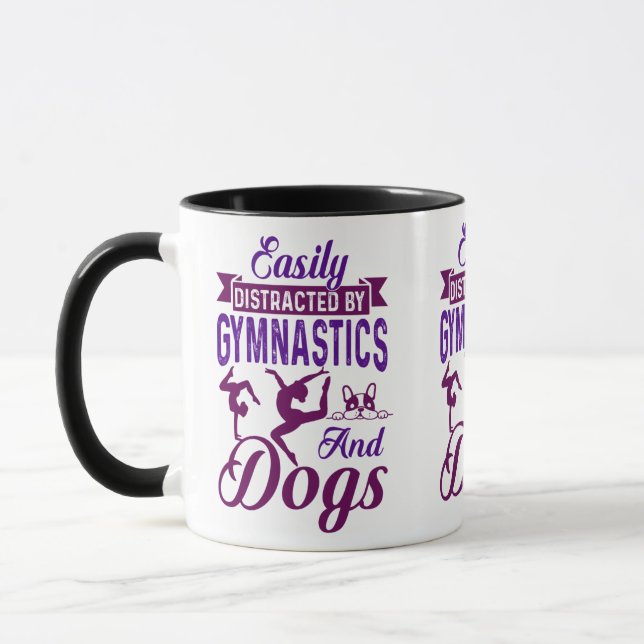 Caneca Distraído facilmente por ginástica e cães (Esquerda)