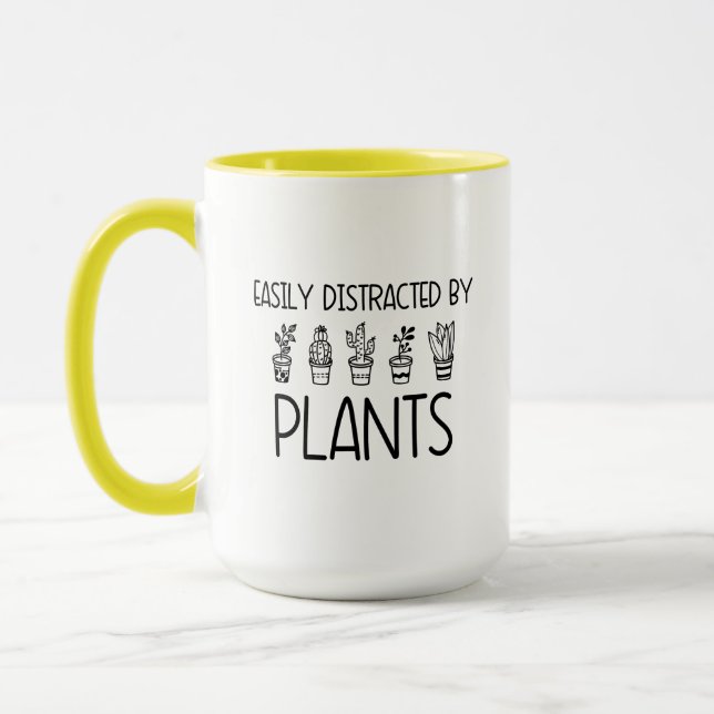 Caneca Distraído facilmente por Plantas Mug Coffee Tea Cu (Esquerda)