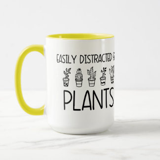 Caneca Distraído facilmente por Plantas Mug Coffee Tea Cu