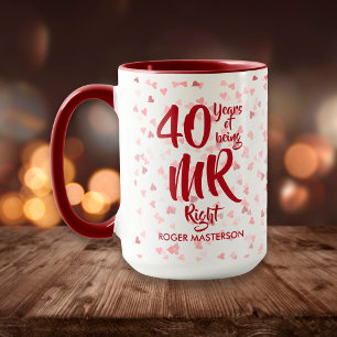 Caneca Diversão 40º aniversário de Casamento Ruby