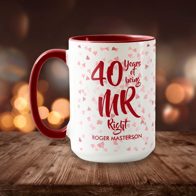 Caneca Diversão 40º aniversário de Casamento Ruby (Criador carregado)
