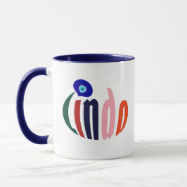 Caneca Diversão Colorida "Linda" Nome e Arte Amuleta Mau