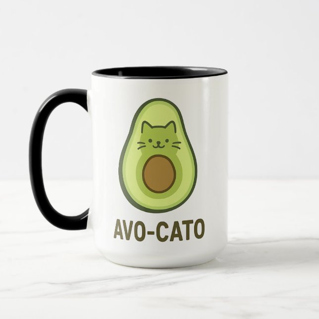Caneca Diversão Dizendo Avo Cato Humor Cat Avocado (Esquerda)
