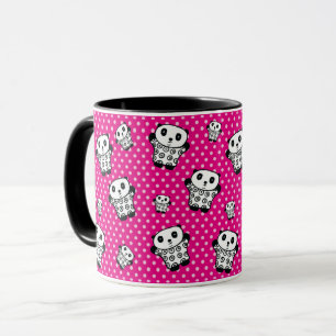 Caneca Diversão Moderna Rosa Girly Kawaii Panda Bear Boli