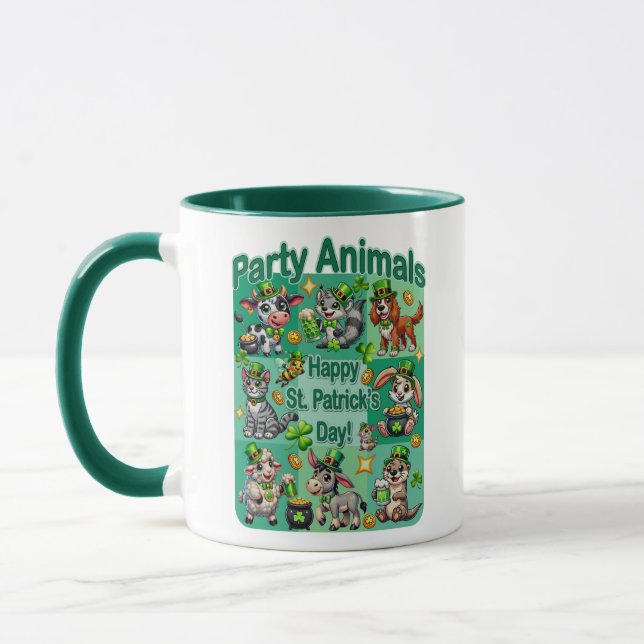 Caneca Diversão no Dia de São Patrício e "Animais de Fest (Esquerda)