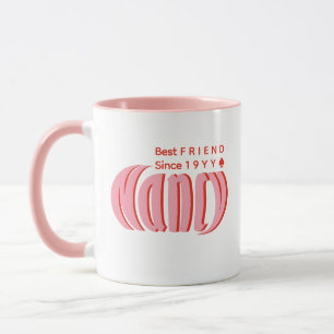 Caneca Diversão personalizada "Nancy" rosa e vermelha, me