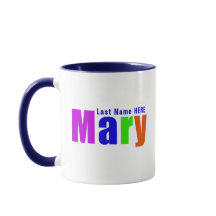 Diversão Personalizada Nome Colorido "Mary", Azul 