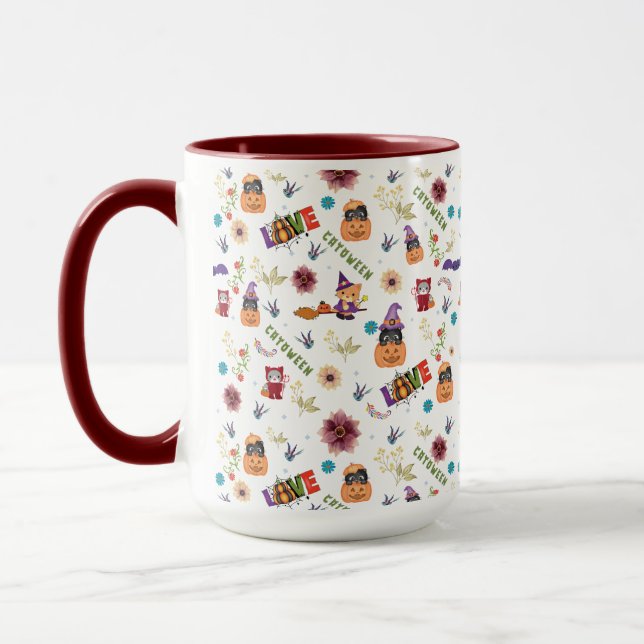 Caneca Diversão Roxo Hopinteria, Pumpkin Laranja Bastante (Esquerda)