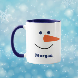 Caneca Diversão Única Trendência Feliz Snowman Nome Perso