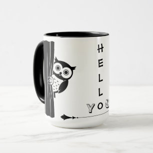 Caneca Divertida de Coruja Peekaboo