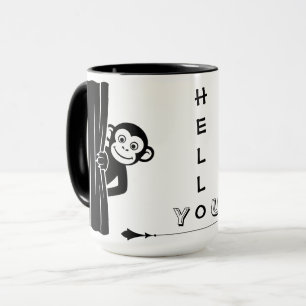 Caneca Divertida de Macaco Escondido