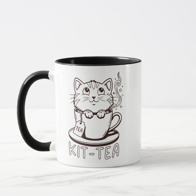 Caneca Divertida Kit-tea - Presente de Humor com G (Esquerda)