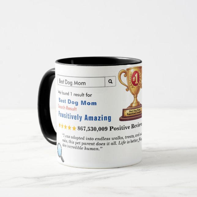 Caneca Divertida Melhor Mãe de Cachorro Personalizada (Frente Esquerda)