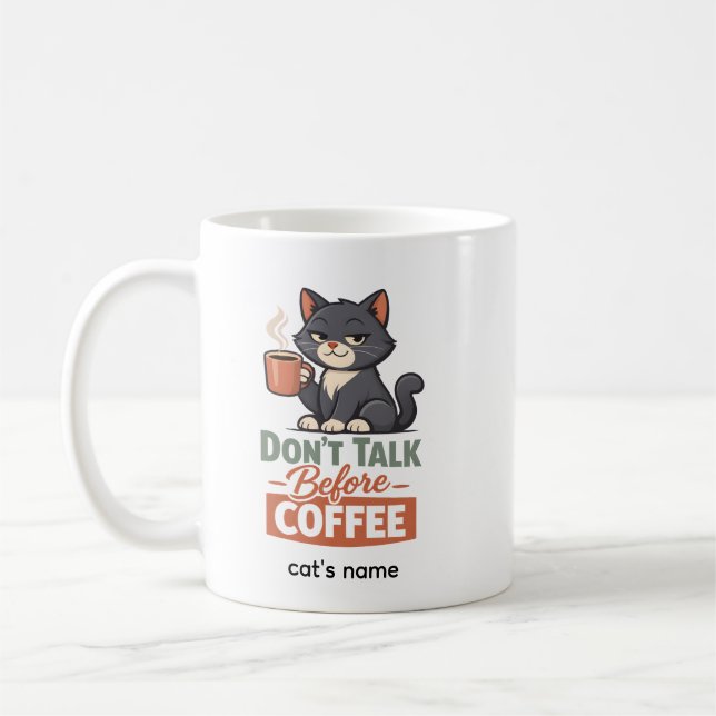 Caneca Divertida para Amante de Gatos e Café (Esquerda)