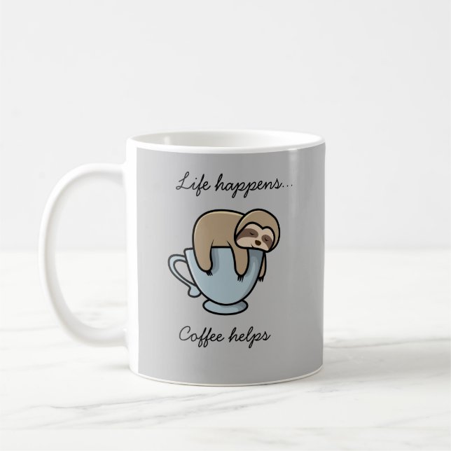 Caneca Divertida Vida de Preguiça Café Ajuda (Esquerda)
