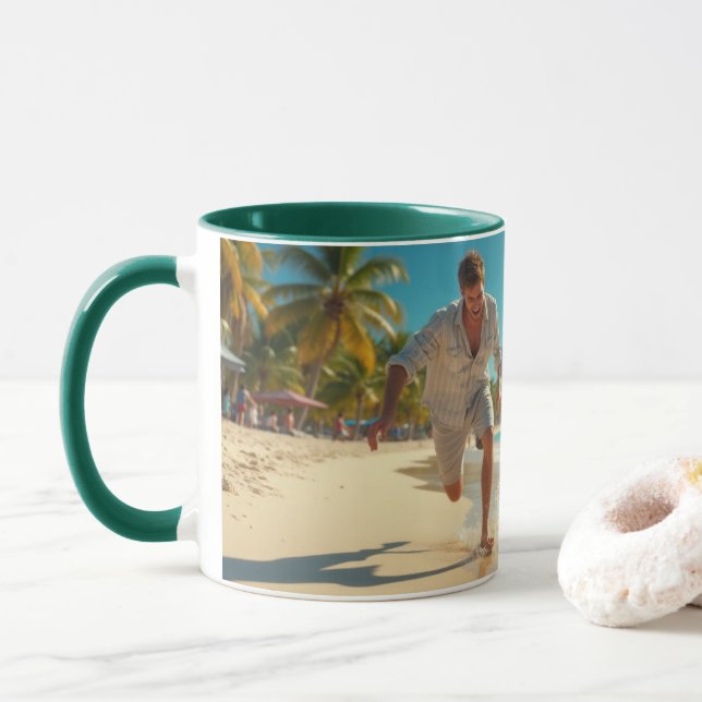 Caneca Divertir-se na praia juntos (Com Donut)