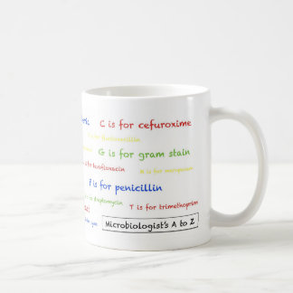 Caneca do A a do Z do microbiologista - branco