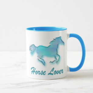 Caneca do amante do cavalo na turquesa