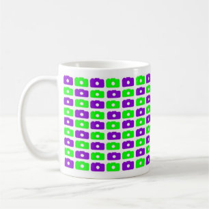 Caneca do amor da câmera (verde & roxo)
