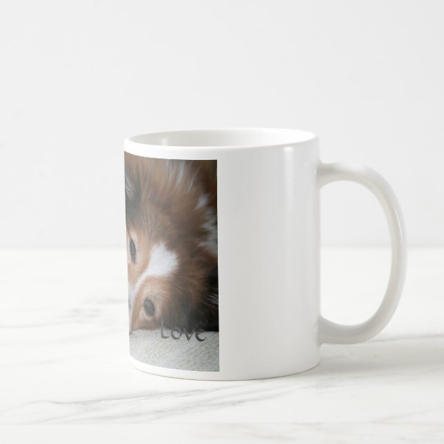 Caneca do amor de Sheltie (Direita)