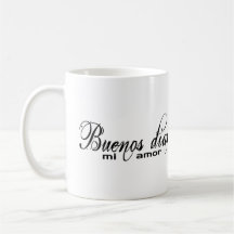 Caneca do amor do MI dos dias de Buenos (bom dia